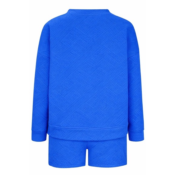 Women's Textured Lounge Set | Two-Piece | Size L | Blue | New - Picture 3 of 6